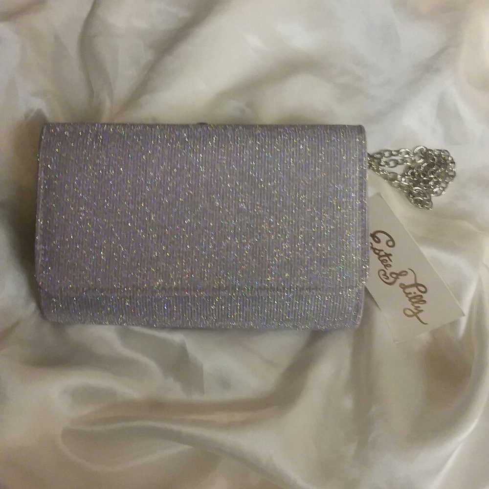 Estee & Lilly Sparkling Lilac Evening Bag